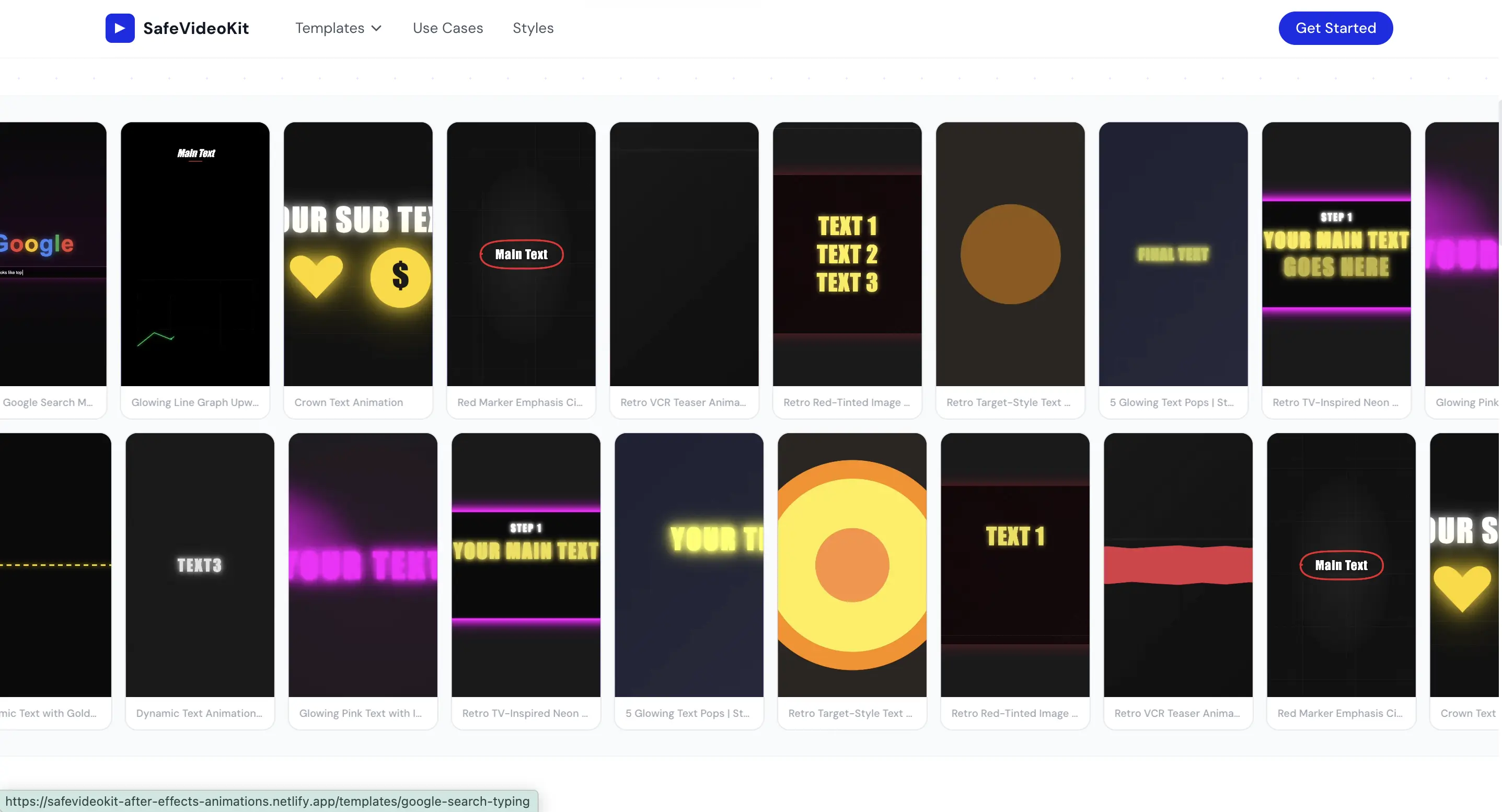 Animation templates