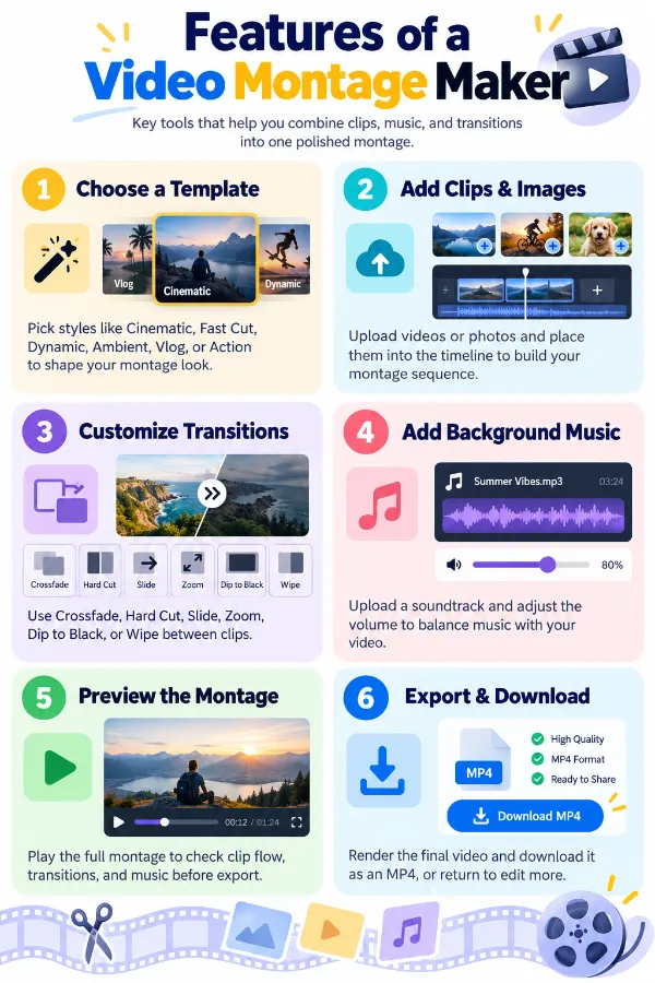 Features of video montage maker