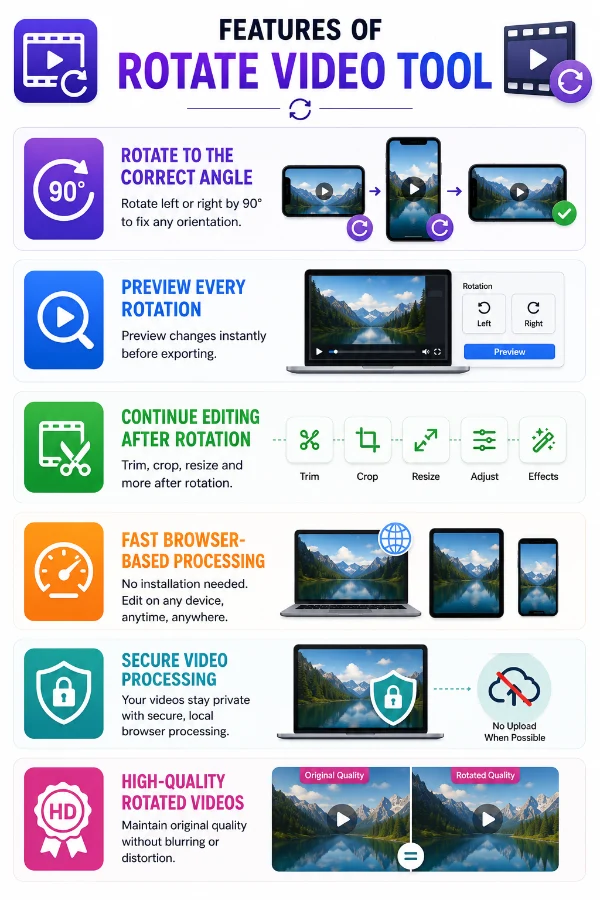 Features of video rotator