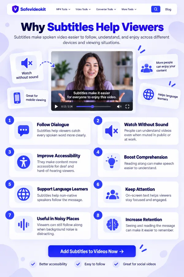 Video with subtitles showing spoken dialogue on screen