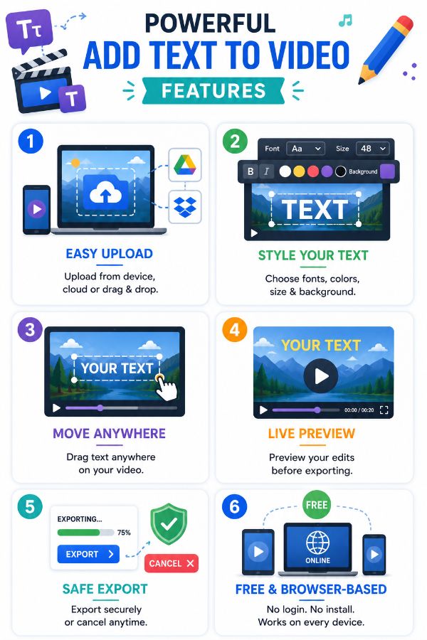 Features of Add Text to Video Tool