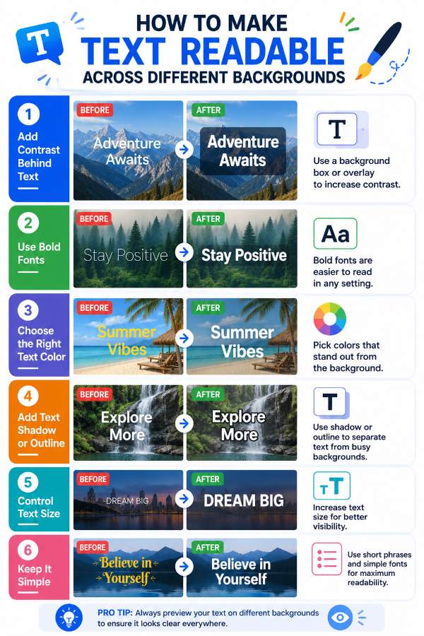 How to make text readable across different backgrounds