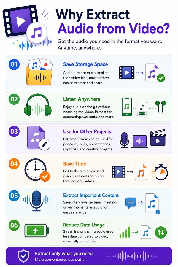 Why extract audio from video