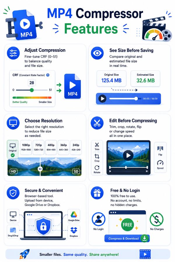 Features of MP4 Compressor tool