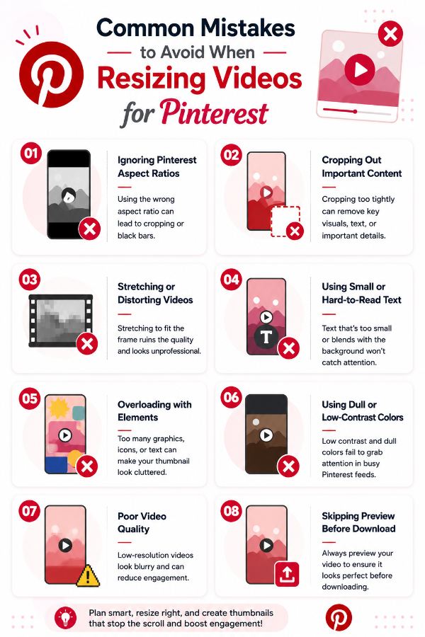Common mistakes resizing videos for Pinterest