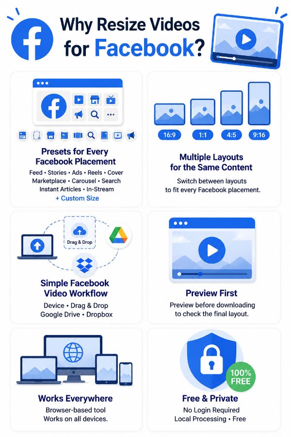 Features of Facebook video resizer