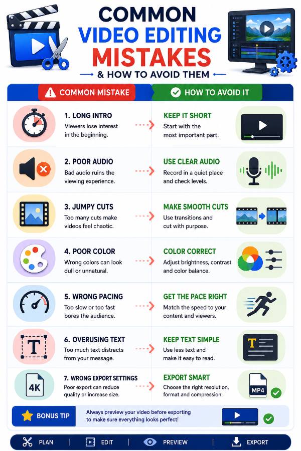 Common video editing mistakes