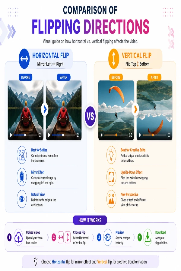 Comparison of flipping directions