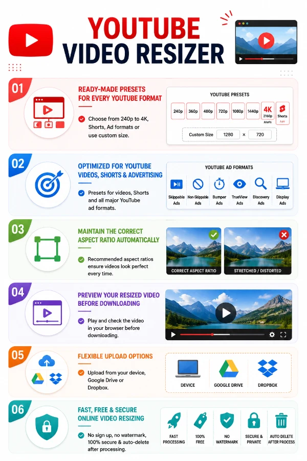 Features of YouTube Video Resizer tool