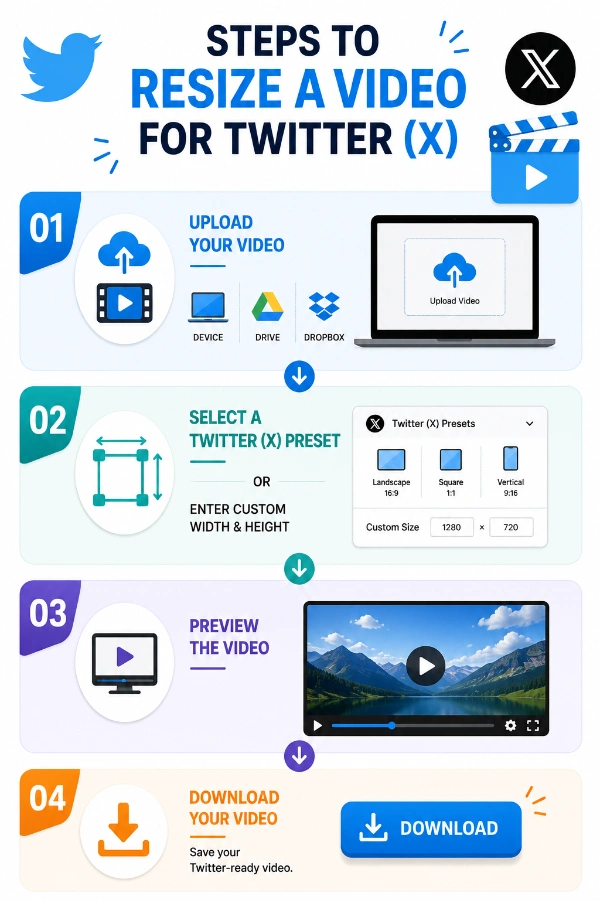 Steps to resize a video for Twitter